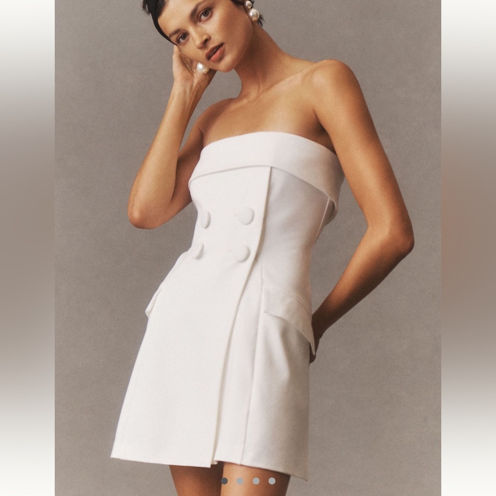 NWT BHLDN Strapless Tuxedo Mini Dress Size S